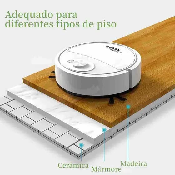 Robô Aspirador De Pó 4 em 1 - Limpeza para Casa - Aspira, Varre, Esfrega e Esteriliza
