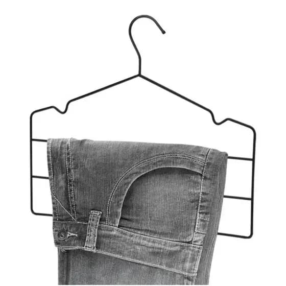 Cabide Triplo de Aço Preto Organizador de Roupas Guarda Roupa