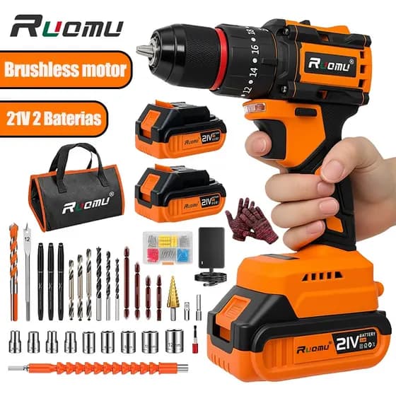 Furadeira parafusadeira portátil Brushless 21V 2.0Ah 120N.M parafusadeira elétrica