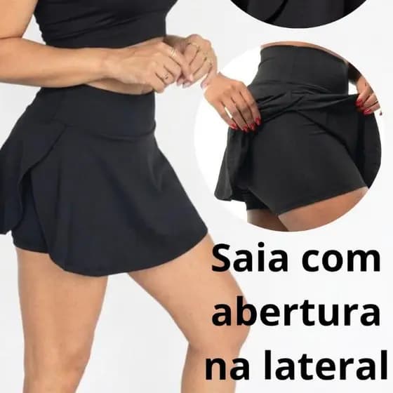 Shorts Saia Feminino fitness Academia Treino Fitness Confortável Suplex