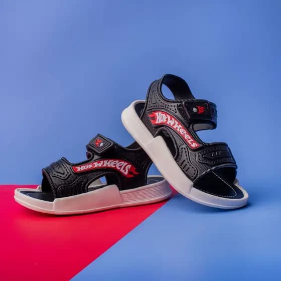 Sandália Menino Velcro Hot Wheels Confortável Macia Leve Flexível