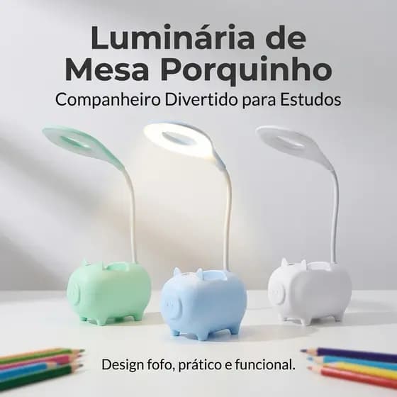 Luminaria De Mesa Abajur Usb Flexivel Recarregavel Sem Fio Led Leve Dobrável