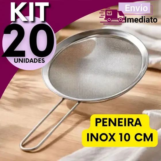 Filtro Culinário Peneira de Inox 10cm KIT COM 20, 10, 5 Unidades Resistente Cozinha Profissional Multiuso