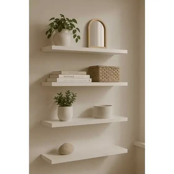 Prateleiras: Kit com 4 Reta Medindo 30x10 cm, Ideal para Decorar Cozinha, Quarto, Banheiro e Escritório – Envio Imediato