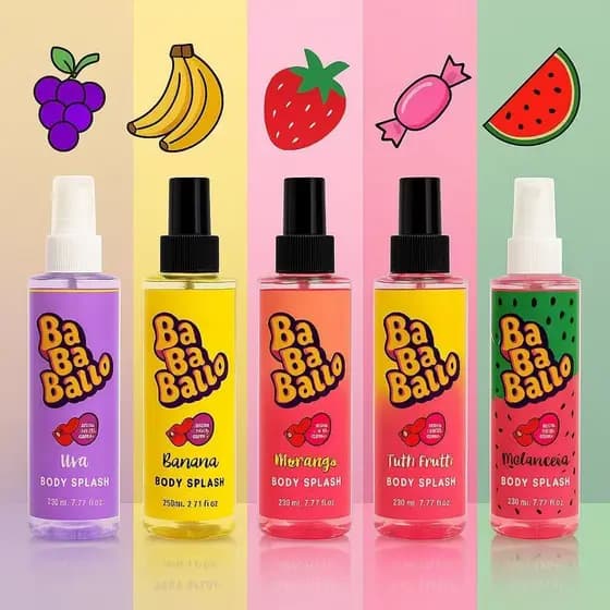 Kit 2 BODY SPLASH 230ml - Cheiro De Chiclete e Frutas Perfume Corporal - Longa Duração Presente