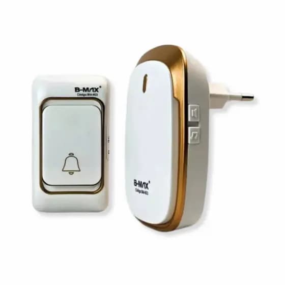 Campainha sem fio de longo alcance | Sinal de até 100 metros Disponível nas cores branco dourado