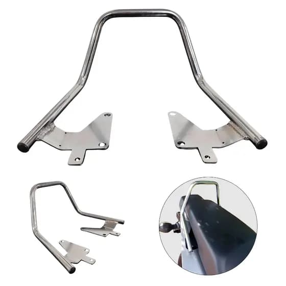 Alça Esportiva Traseira Alta Vertical CG 160 Titan Fan Start 2025+ Cromada Cruzeiro Racing