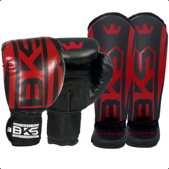 Luva Boxe Kickboxing Muay Thai 8/10/12/14/16oz BKS Classic + Caneleira MMA Sparring Treino