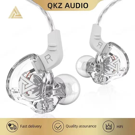 QKZ AK6 fone de ouvido com fio e microfone cobre driver fone de ouvido esportivo hifi baixo estéreo no ouvido
