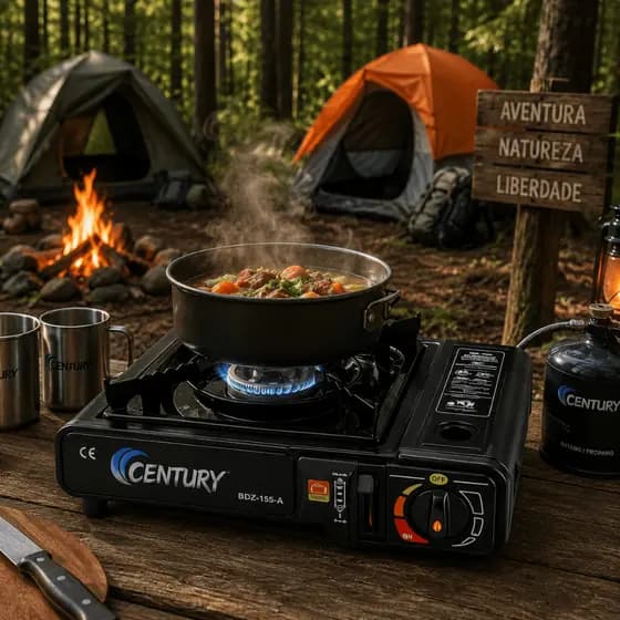 Fogareiro Portátil De Mesa Maleta Acendimento Automático Camping Acampamento Cozinha Metal