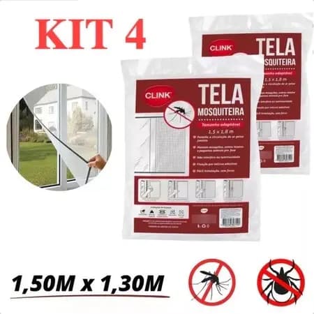 Tela Proteção Mosquiteiro 1,3m x 1,5m para Janela com Velcro Autocolante Anti-inseto Mosquito