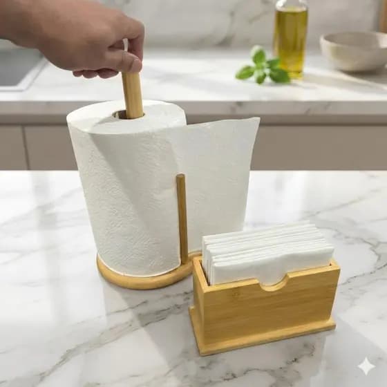 Porta Guardanapo e Suporte de Papel Toalha Grande para Mesa Bancada Cozinha