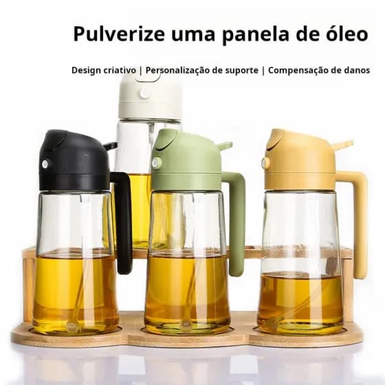 Pulverizador de azeite garrafa de vidro 220/470ml ,sem BPA,adequado para fritadeira de ar salada