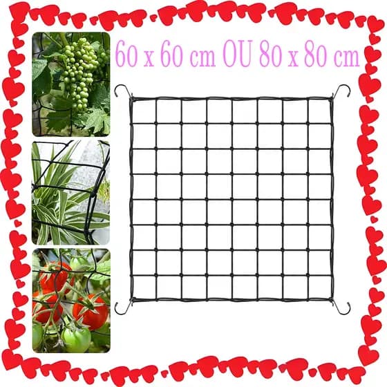 60x60 cm OU 80x80 cm, Rede de treliça para barraca de cultivo, rede flexível para barraca de cultivo pequenos quadrados