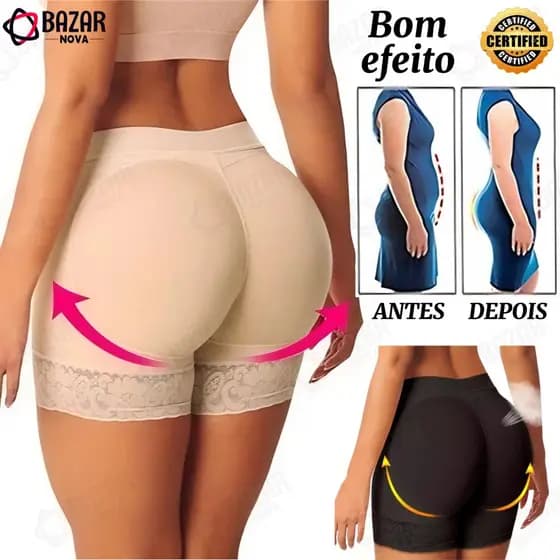 Modelador acolchoado para levantamento de bumbum para mulheres - Calcinha modeladora para realce de fourril e bumbum