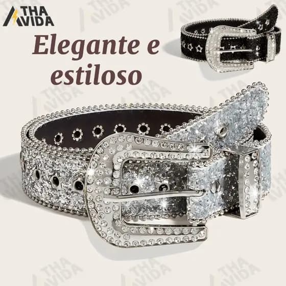 POOP Cintos Góticos De Rhinestone De Couro De PU Cowboy Ocidental Y2K Moda Para Meninas Jeans Cintos lindos para mulhere
