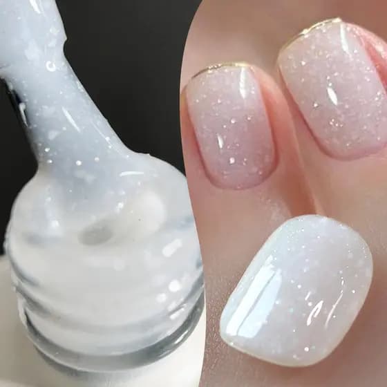 BORN PRETTY Floco De Neve Lantejoulas Gel Esmalte Branco Rosa Base Semi Permanente Top Coat Manicure 10ml