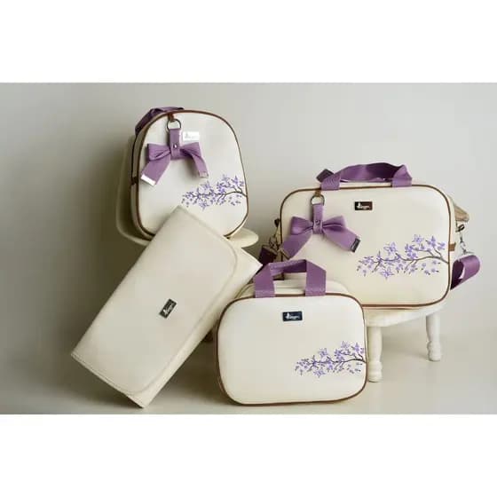 Bolsa Maternidade Luxo Térmico Impermeável Kit 4 Peças Julia Baby
