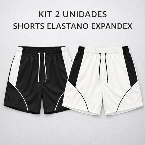 Kit 2 Shorts Masculino Elastano Academia Treino Esportivo Dia a Dia