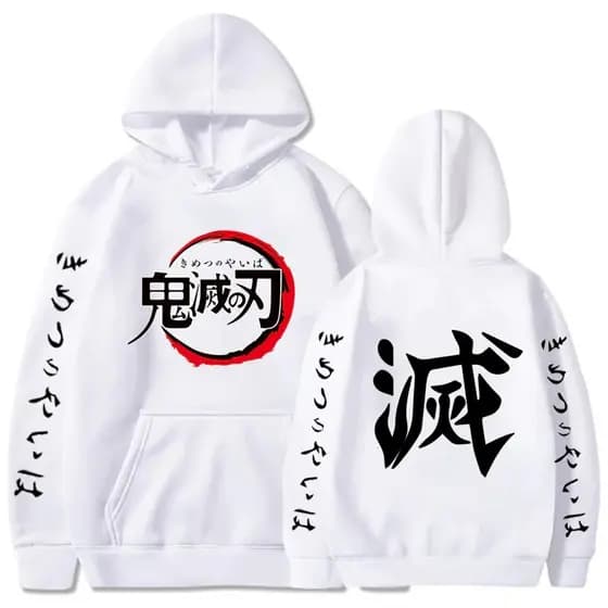 Moletom Canguru Flanelado Algodão Confortável Tendência Blusa Anime Kimetsu No Yaiba Unissex