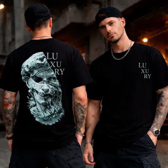 Camiseta LUXURY design único e urbano 100% Algodão fio de 30.1 de ótimo caimento e confortável
