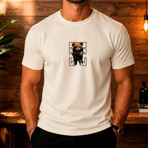 Camiseta KING TEDDY design único e urbano 100% Algodão fio de 30.1 de ótimo caimento e confortável