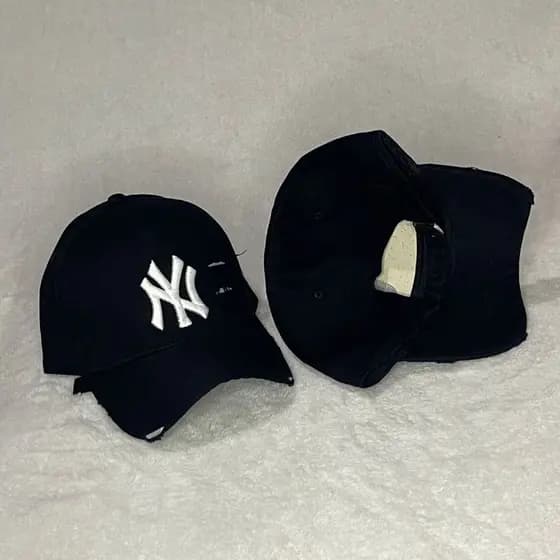 Boné NY New York Destroyd Aba Curva Rasgadinho Masculino Feminino Rasgado