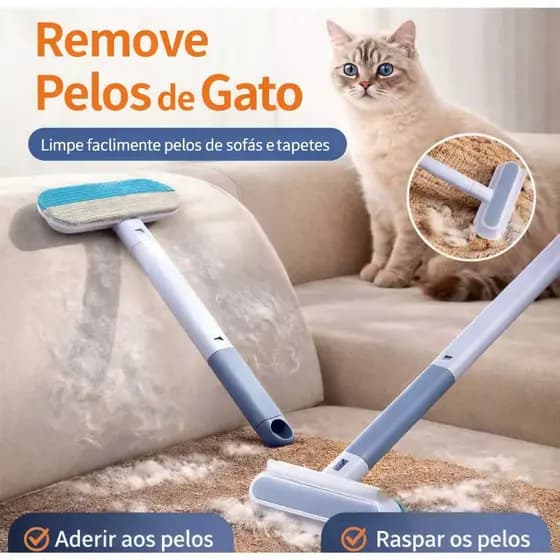 Escova Multifuncional 4 em 1 para Remoção de Pelos de Animais – Ideal para Roupas, Sofás, Tapetes e Vidros