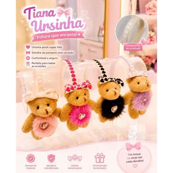 Tiara Ursinha | Tiara de cabelo de menina inverno | Tiara infantil ursa | Tiara para meninas