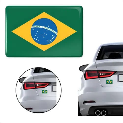 Adesivo Resinado Bandeira Brasil Carro Moto Notebook 8x5cm Brasil
