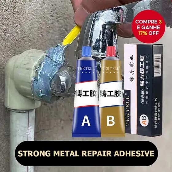 【Pronta Entrega】Cola Reparo Metal Solda Fria Industrial AB Radiador Antivazamento