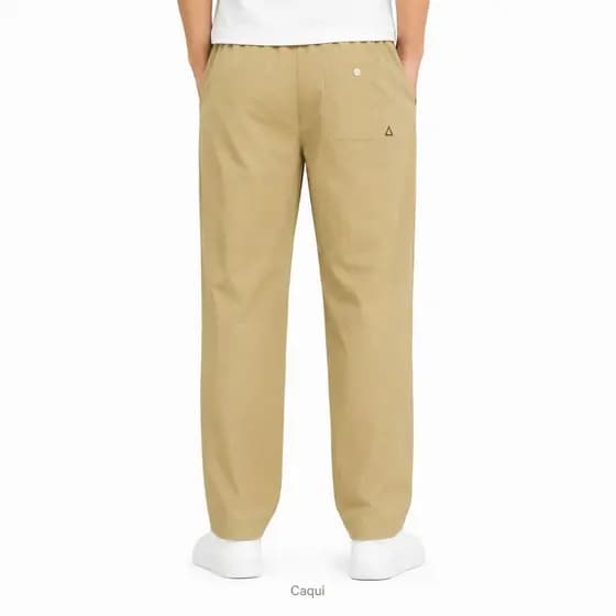 Calca Masculina Reta Conforto Cintura Elastica Casual Dia a Dia Movimento Livre Sarja Leve