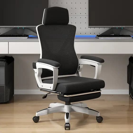 Cadeira Escritório Gamer Reclinável Giratória Ergonômica Tela Mesh Com Apoio Para Pés Confortável