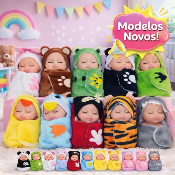 Mini Boneca Bebê Reborn 11cm – Boneca Infantil Pequena Colecionável