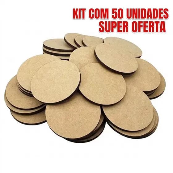 kit MDF bolacha redondo corte a laser