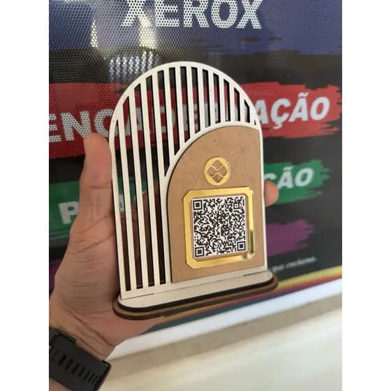 Placa Pix Personalizada Modelo Retrô