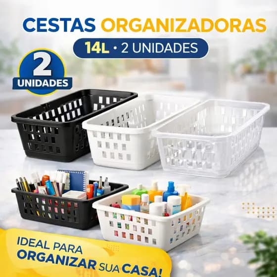 CESTA ORGANIZADORA Grande 14L 2 Unidades
