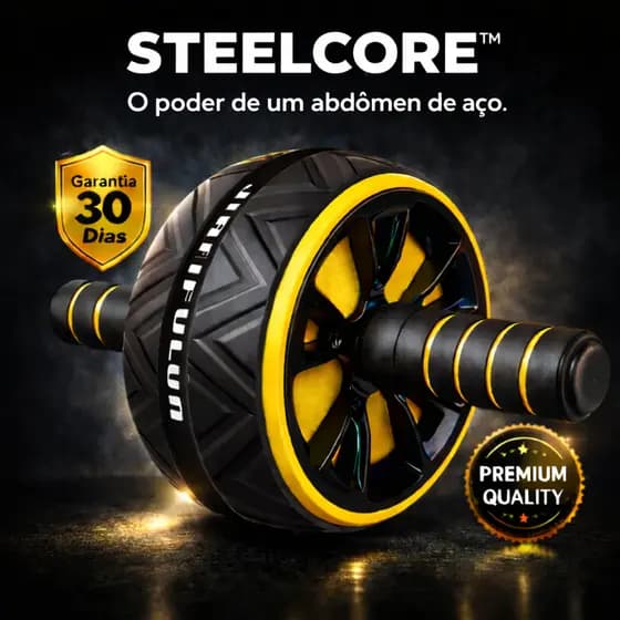 Roda Abdominal STEELCORE™ Aço Premium – Treino Completo em Casa e em Qualquer Lugar