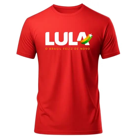 Camiseta Camisa Lula o Brasil Feliz Denovo 100% Algodao do P ao G3 Plus Size