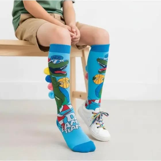 Meias Menino Garoto Infantis Com Estampa 3D De Desenhos Animados - Meias Até O Joelho, Divertidas, Coloridas E Perfeitas