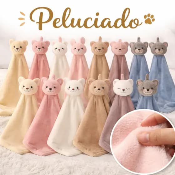Naninha para Dormir Bebes e Crianças Peluciado Várias Cores Raposas Raposa Gatinho Ursinho Porquinho Coelinhos Felpudo