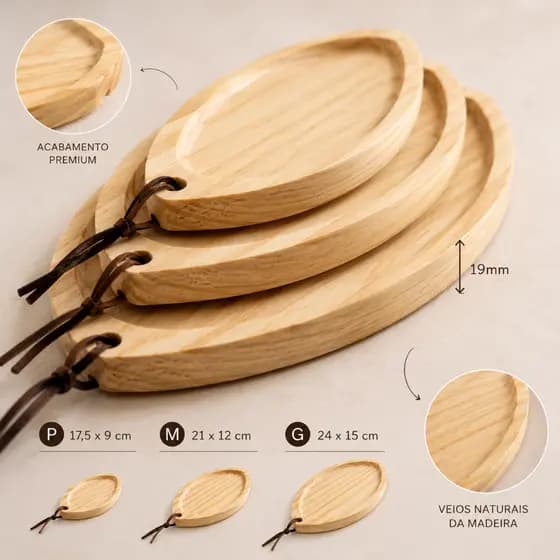 Kit 3 Tábuas de Frios Madeira Pinus Petiscos Queijos Churrasco Mesa Posta Premium
