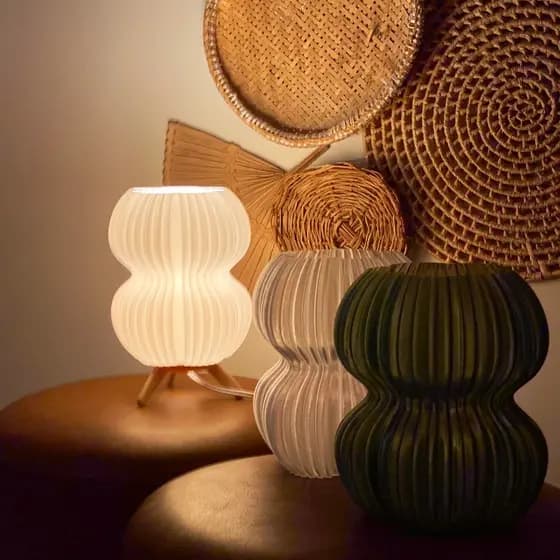 Luminária Orgânica Decorativa - Luminária de Mesa Candeeiro - Cor Quente (Lâmpada incluso!)