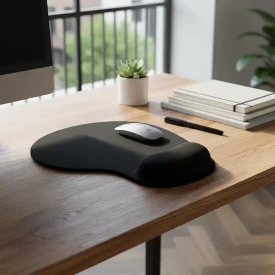 Mouse Pad Ergonômico com Apoio de Punho em Silicone Antiderrapante Conforto para Trabalho e Gamer