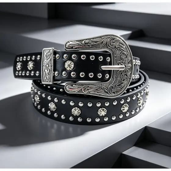 CINTO COUTRY Lançamento do Cinto Punk Rock Lolita 2.5CM花扣花钉