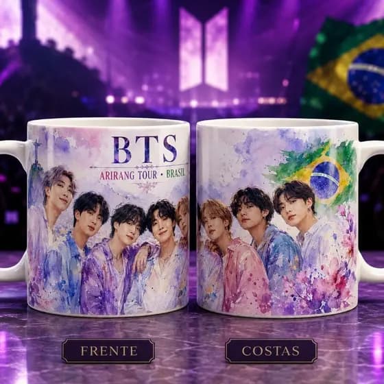 Coleção de Canecas BTS 325ml de Cerâmica Personalizada | Bangtan Boys K-Pop | Presente para Army
