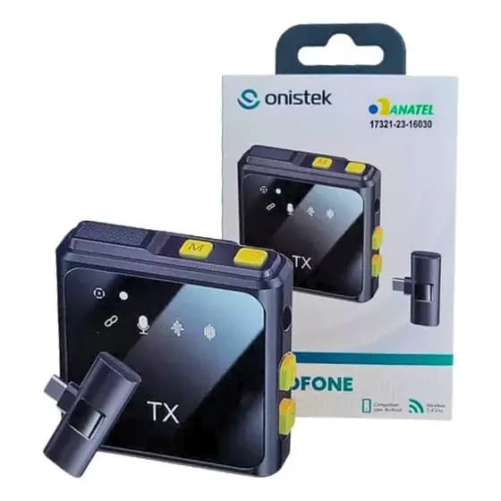 Microfone Lapela Onistek Sem Fio Omnidirecional Bluetooth
