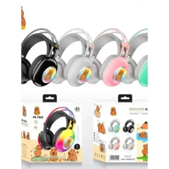Fone Headset Bluetooth Cute AH-980E com LED RGB – Sem Fio
