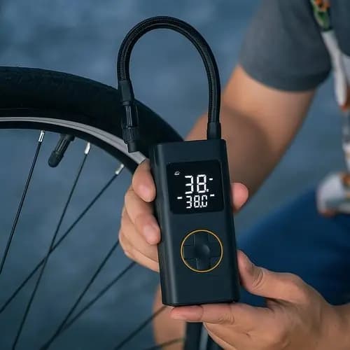 Bomba Ar Digital Portatil Alta Precisao Facil Uso Compacta Para Pneus Bicicletas