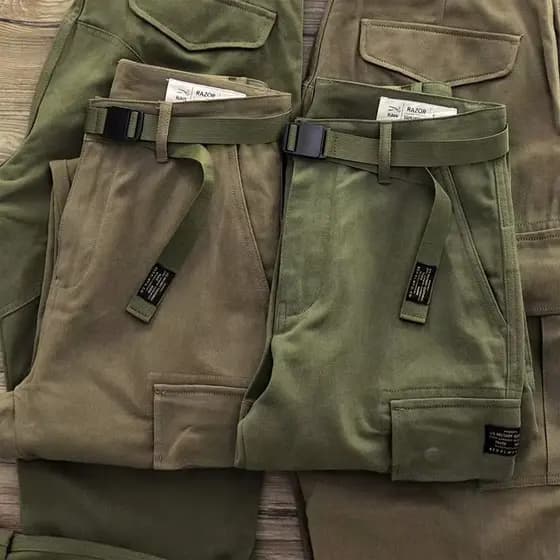 Calças retrô americanas com vários bolsos, verão, Casual, soltas, retas, outono inverno, roupa de rua, macacão masculino